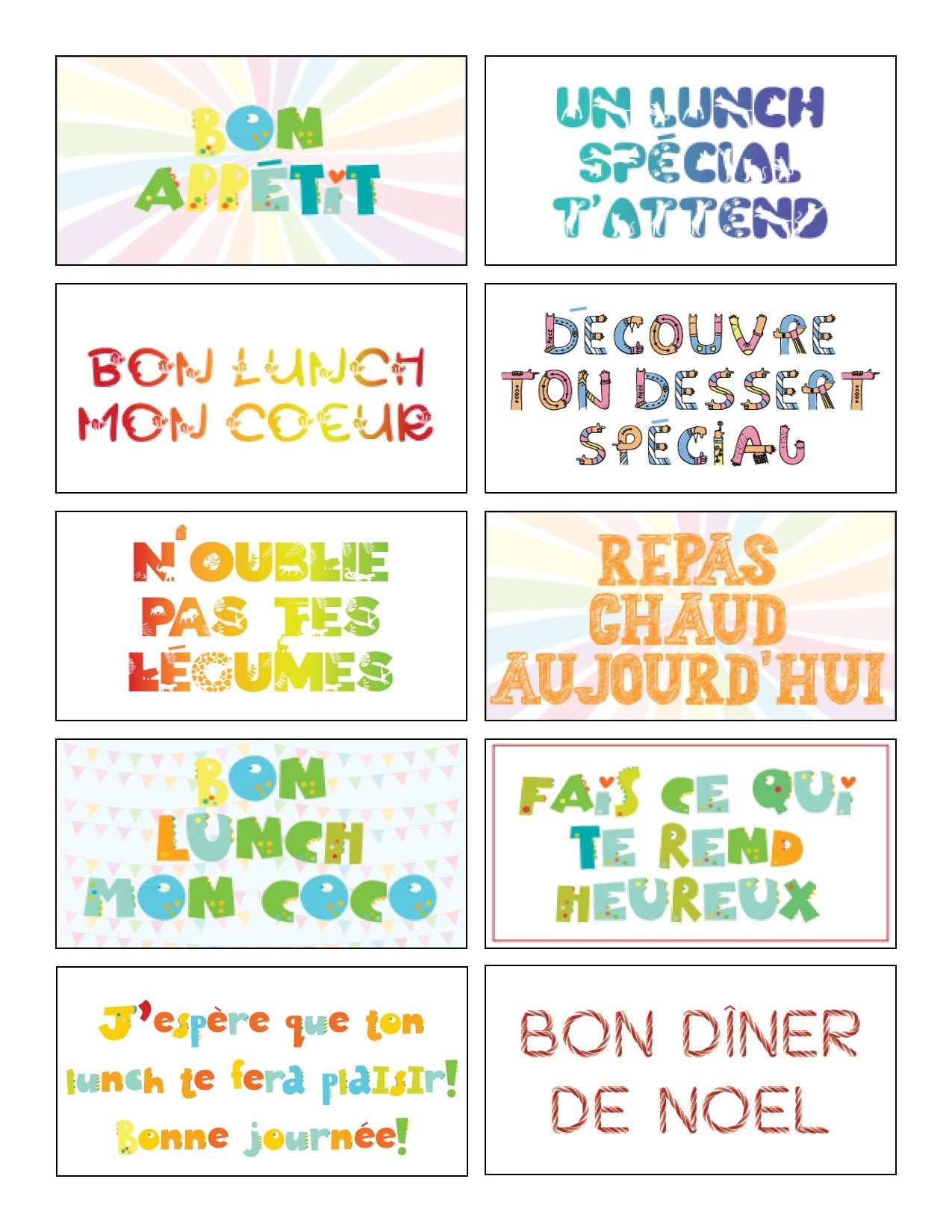 Mes 110 mots de boîte à lunch - Ma Vie Simplifiee